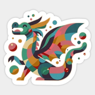 Colourful geometric dragon Sticker